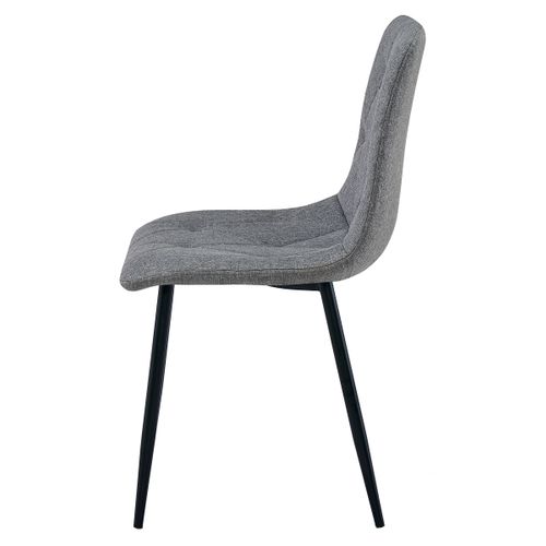 Chaise Libra - Tissu Gris Foncé / Pieds Noirs X 4 68x59x58