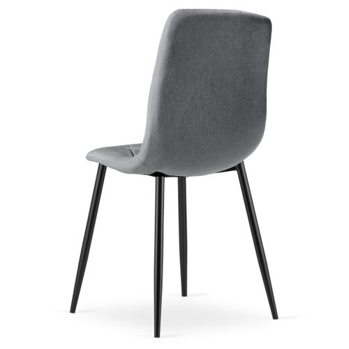 Chaise Libra - Tissu Gris Foncé / Pieds Noirs X 4 68x59x58