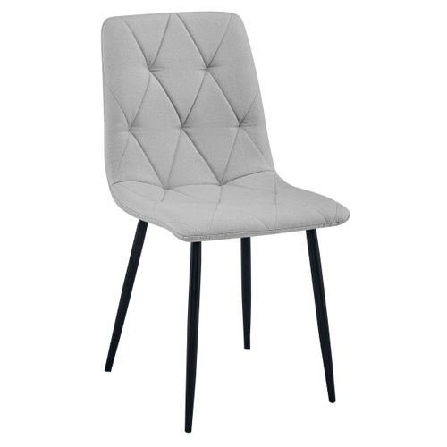 Chaise Libra - Tissu Gris Clair/pieds Noirs X 4 68x59x58