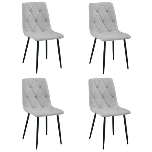 Chaise Libra - Tissu Gris Clair/pieds Noirs X 4 68x59x58