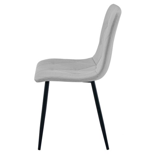 Chaise Libra - Tissu Gris Clair/pieds Noirs X 4 68x59x58