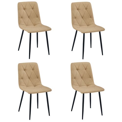 Chaise Libra - Tissu Brun / Pieds Noirs X 4 68x59x58