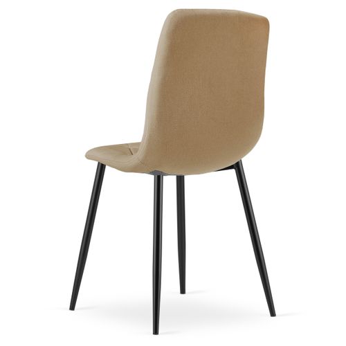 Chaise Libra - Tissu Brun / Pieds Noirs X 4 68x59x58