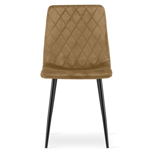 Chaise Turin - Velours Brun / Pieds Noirs X 4 85x58x57