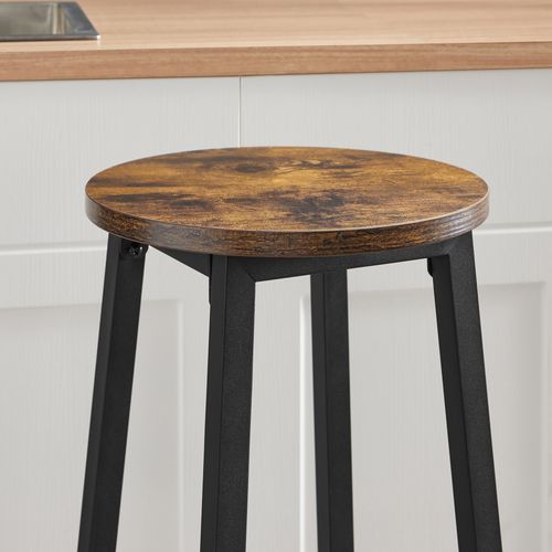 Taboret - Tabouret De Bar Rustique / Pieds Noirs 67x8x35