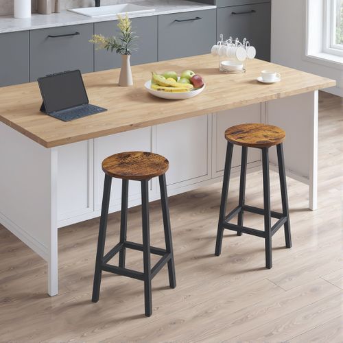 Taboret - Tabouret De Bar Rustique / Pieds Noirs 67x8x35