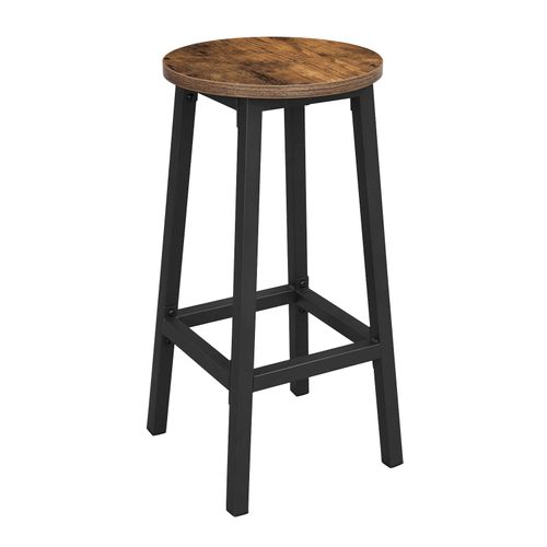 Taboret - Tabouret De Bar Rustique / Pieds Noirs 67x8x35