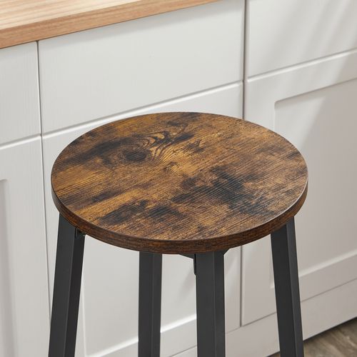 Taboret - Tabouret De Bar Rustique / Pieds Noirs 67x8x35