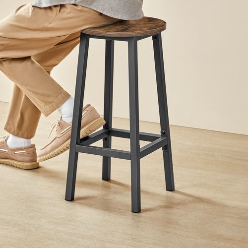 Taboret - Tabouret De Bar Rustique / Pieds Noirs 67x8x35