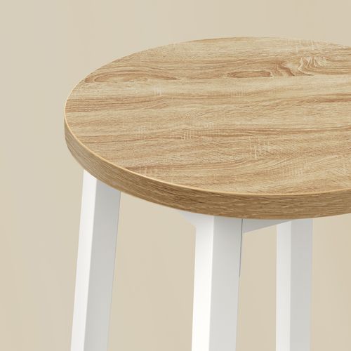 Tabouret De Bar - Chêne Sonoma / Pieds Blancs 67x8x35