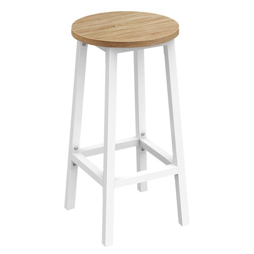 Tabouret De Bar - Chêne Sonoma / Pieds Blancs 67x8x35