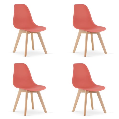 Chaise Kito Cinabre/pieds Naturels X 4 60x40x50