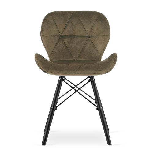 Chaise Lago Velours - Marron/pieds Noirs X 2 46x46x52