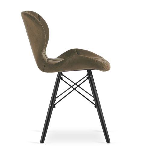 Chaise Lago Velours - Brun/pieds Noirs X 4 60x50x50