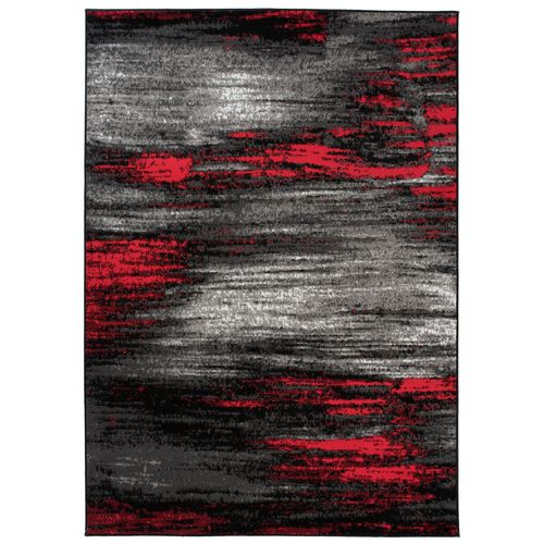 Tapis De Salon Chambre Ado Design Moderne Gris Noir Rouge Moucheté Fin Maya 200x250