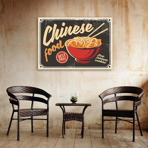 Tableau Enseigne Restaurant Chinois 90 X 60 Cm Noir