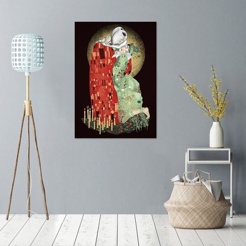 Tableau Dracula De Coppola Dans Le Style De Klimt Le Baiser 70 X 100 Cm Rouge