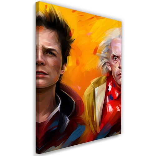 Tableau Retour Vers Le Futur Marty Et Doc 70 X 100 Cm Jaune