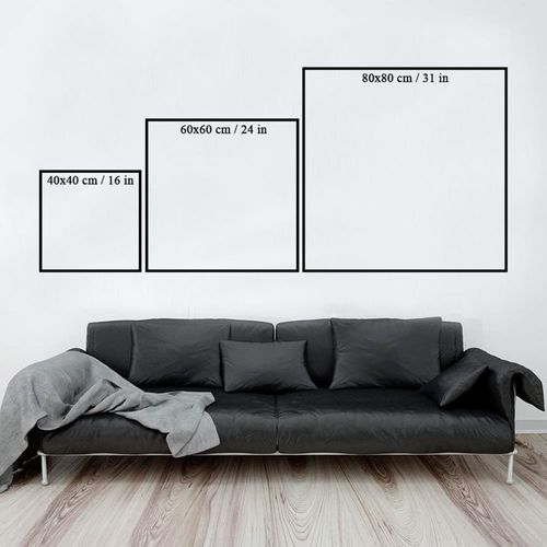 Tableau Femme à Tête De Chat 40 X 40 Cm Bleu