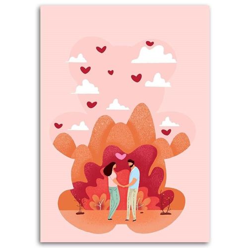 Tableau Amour 50 X 70 Cm Rose