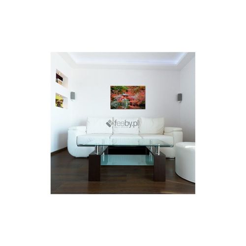 Tableau Jardin à La Japonaise 50 X 70 Cm Rouge