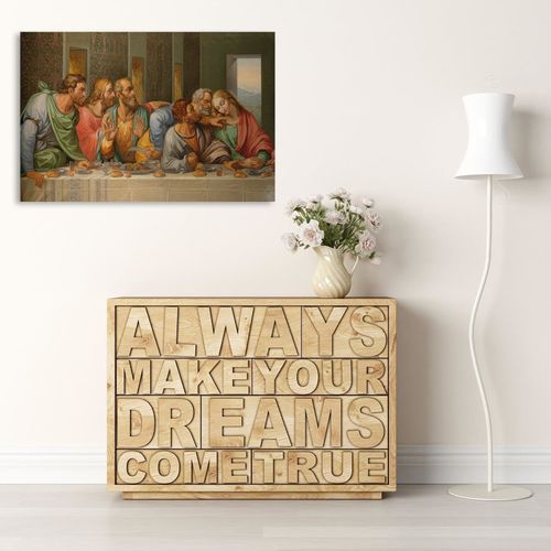 Tableau Étude De La Dernière Cène 50 X 70 Cm Marron