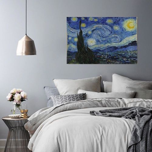 Tableau Image De Reproduction De V. Van Gogh - Nuit Étoilée 40 X 60 Cm Bleu