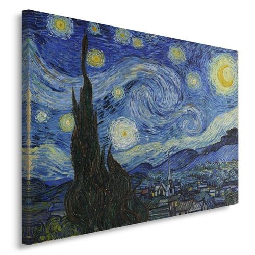 Tableau Image De Reproduction De V. Van Gogh - Nuit Étoilée 40 X 60 Cm Bleu