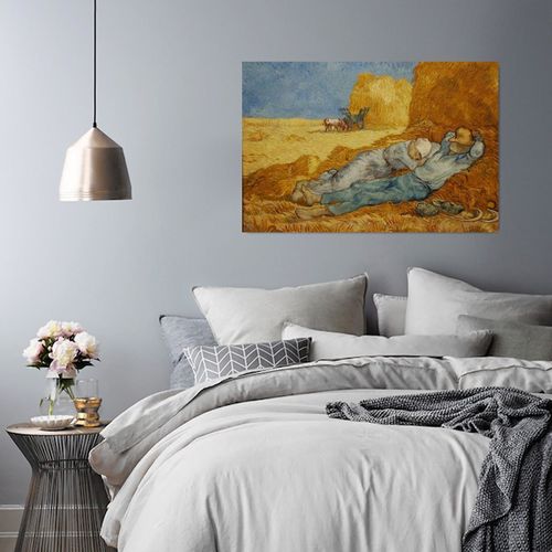 Tableau Reproduction Photo De V. Van Gogh - Sieste 70 X 100 Cm Jaune