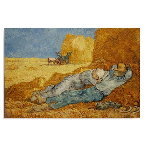 Tableau Reproduction Photo De V. Van Gogh - Sieste 70 X 100 Cm Jaune