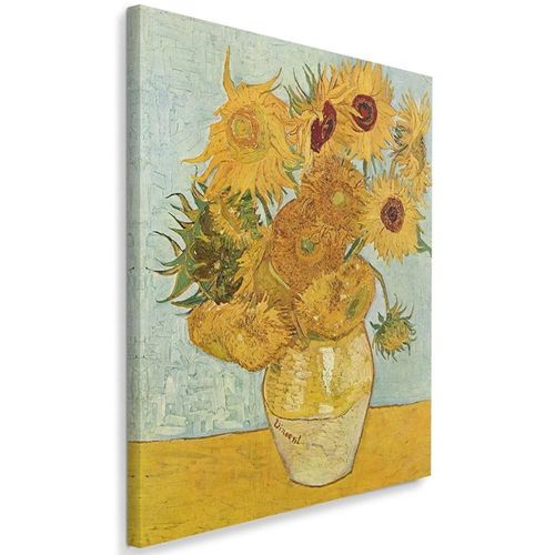 Tableau Reproduction Photo De V. Van Gogh - Tournesols 70 X 100 Cm Jaune