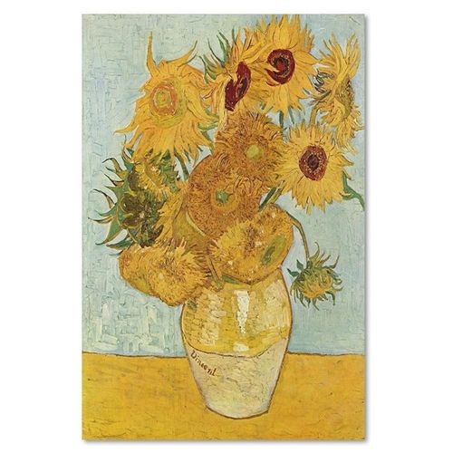Tableau Reproduction Photo De V. Van Gogh - Tournesols 70 X 100 Cm Jaune
