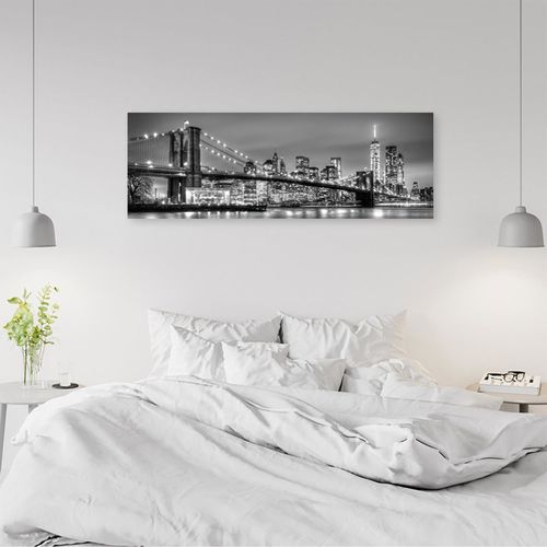 Tableau Le Pont De Brooklyn 70 X 25 Cm Noir