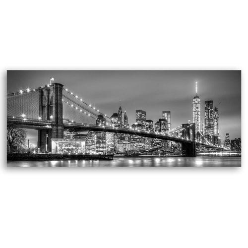 Tableau Le Pont De Brooklyn 70 X 25 Cm Noir