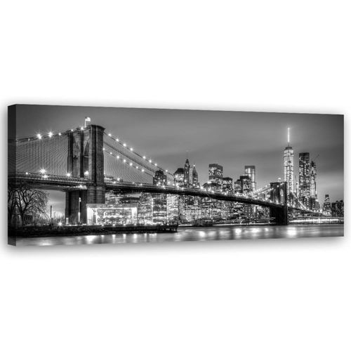 Tableau Le Pont De Brooklyn 70 X 25 Cm Noir