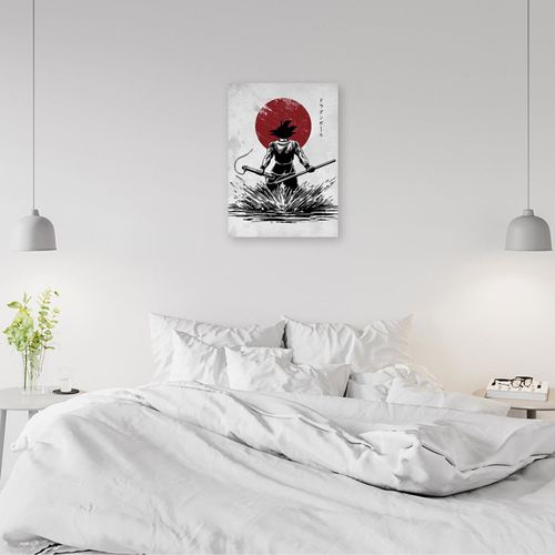 Tableau Dragon Ball Son Goku Entrainement Dans L'eau Ii 40 X 60 Cm Blanc