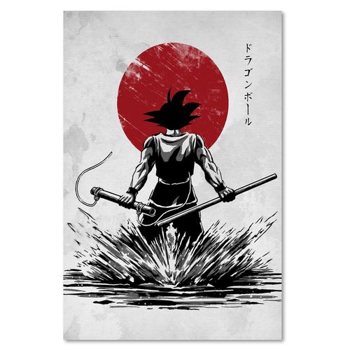 Tableau Dragon Ball Son Goku Entrainement Dans L'eau Ii 60 X 90 Cm Blanc