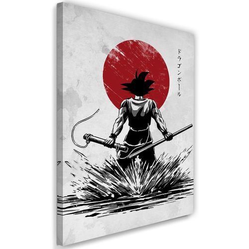 Tableau Dragon Ball Son Goku Entrainement Dans L'eau Ii 60 X 90 Cm Blanc