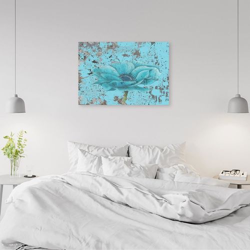 Tableau Orchidée Bleue 60 X 40 Cm Bleu