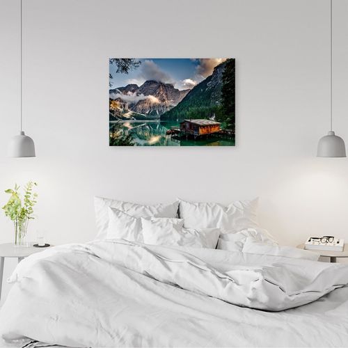 Tableau Paysage De Montagne 60 X 40 Cm Bleu