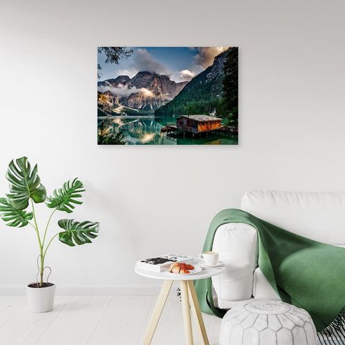 Tableau Paysage De Montagne 90 X 60 Cm Bleu