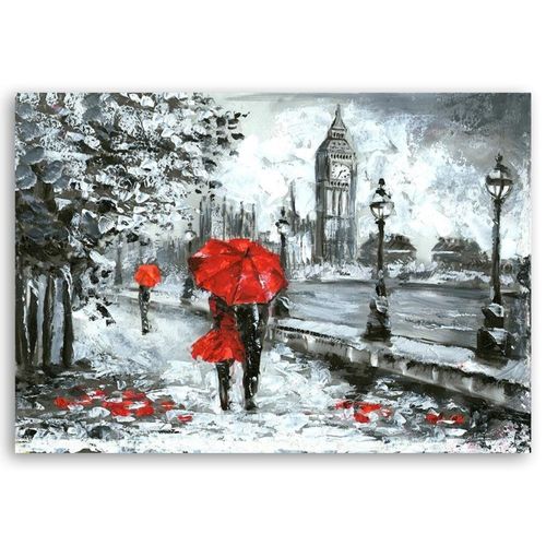 Tableau Les Gens à Londres 60 X 40 Cm Gris