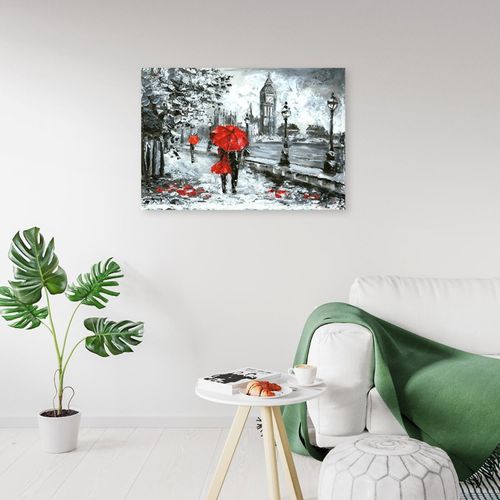 Tableau Les Gens à Londres 90 X 60 Cm Gris