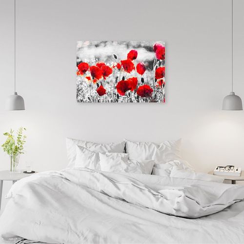 Tableau Coquelicots Rouges 90 X 60 Cm Rouge