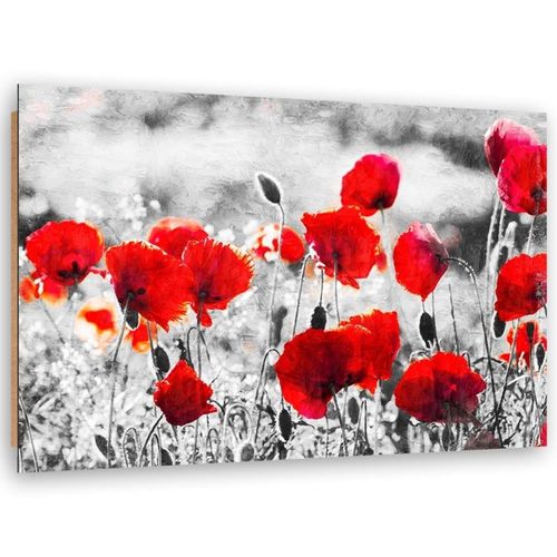 Tableau Coquelicots Rouges 90 X 60 Cm Rouge