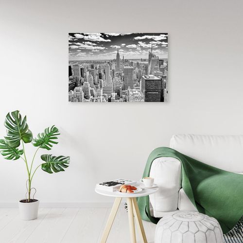Tableau Ville En Noir Et Blanc 120 X 80 Cm Noir