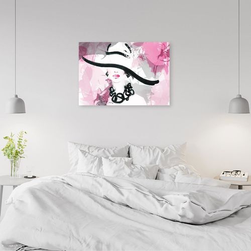 Tableau Femme Rose Abstraction 120 X 80 Cm Rose