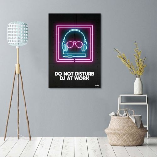 Tableau Enseignes Au Néon Dj 40 X 60 Cm Noir