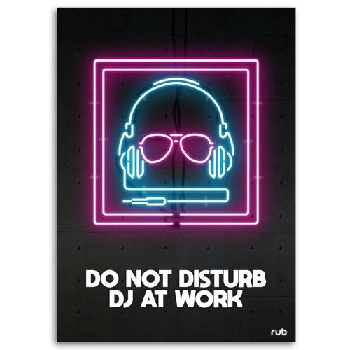 Tableau Enseignes Au Néon Dj 50 X 70 Cm Noir