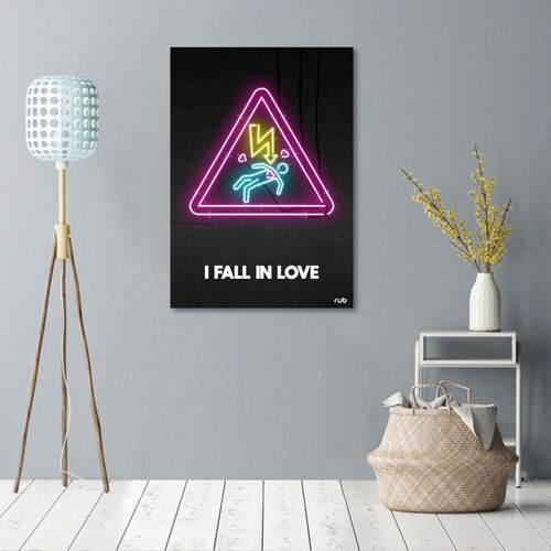 Tableau Néons Amoureux 70 X 100 Cm Noir